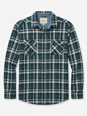 Weatherproof Green and White Plaid Shirt
